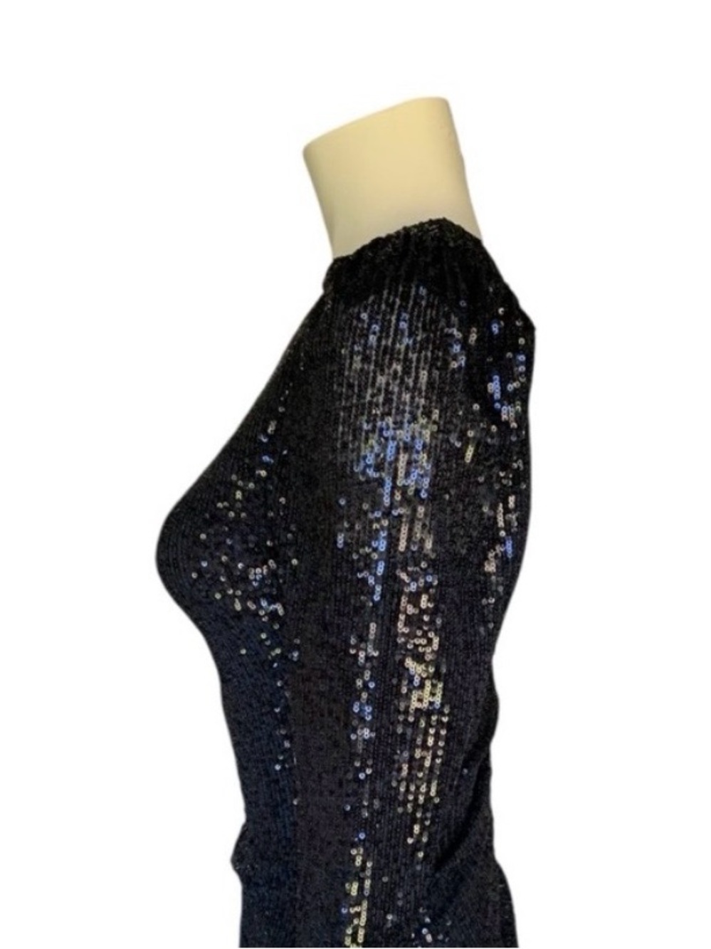 Black One-Shoulder Sequin Top - Picture 4 of 12